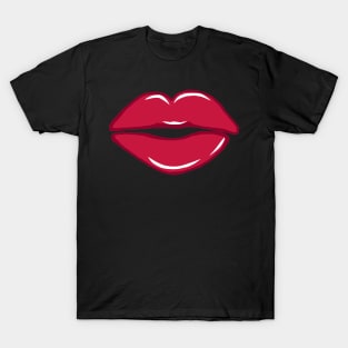 Full lips girlie lips kissing mouth red mouth lip T-Shirt